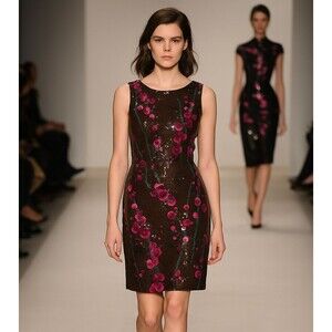 Oscar de la Renta 2008 Fall RTW Silk Knee-Length Dress Sz 10